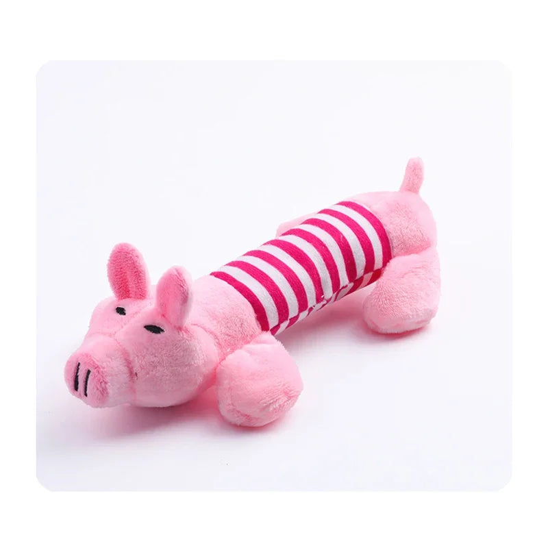 Plush Cartoon Embroidery Pet Toys (Duck / Pig / Elephant)
