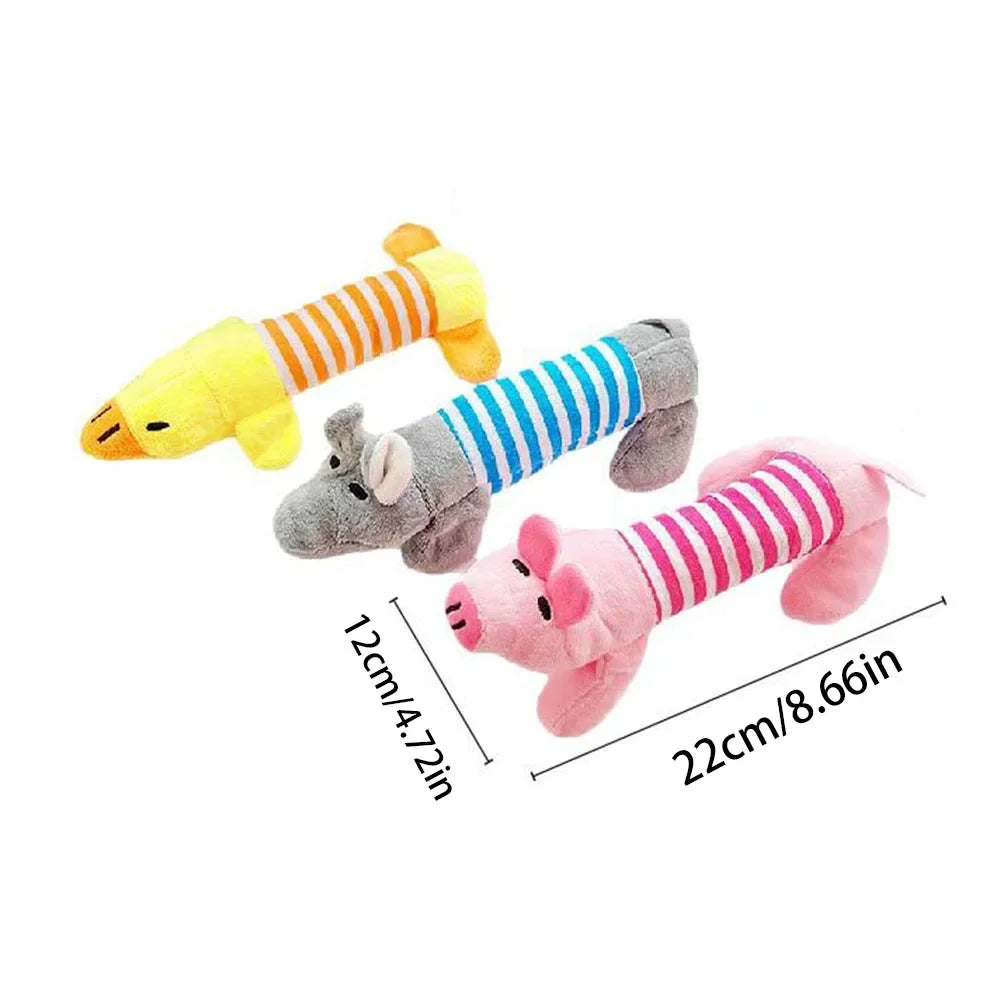 Plush Cartoon Embroidery Pet Toys (Duck / Pig / Elephant)