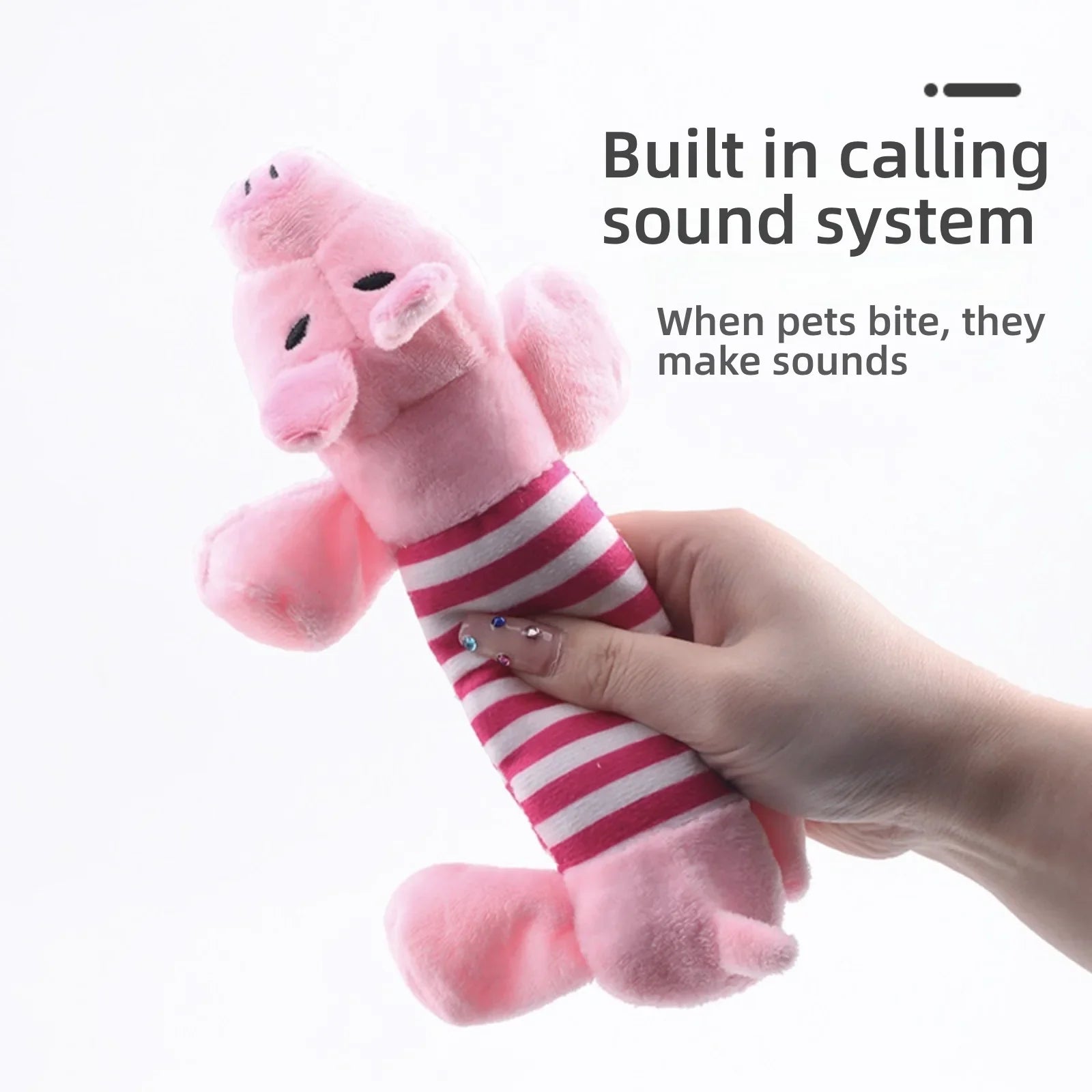 Plush Cartoon Embroidery Pet Toys (Duck / Pig / Elephant)