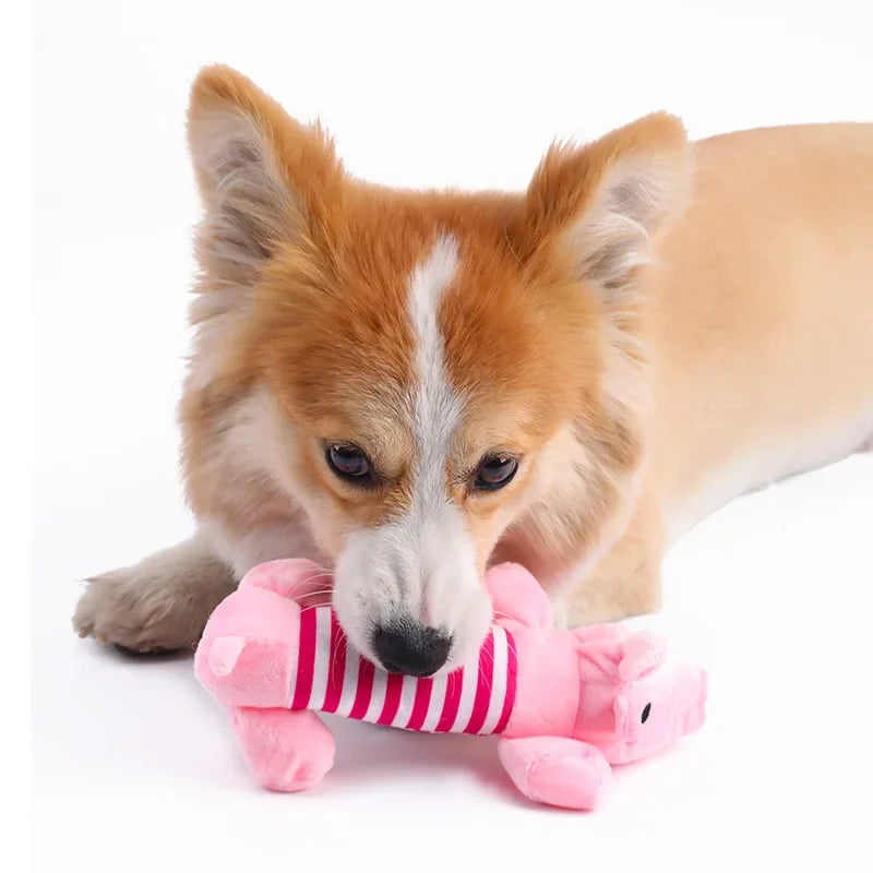 Plush Cartoon Embroidery Pet Toys (Duck / Pig / Elephant)